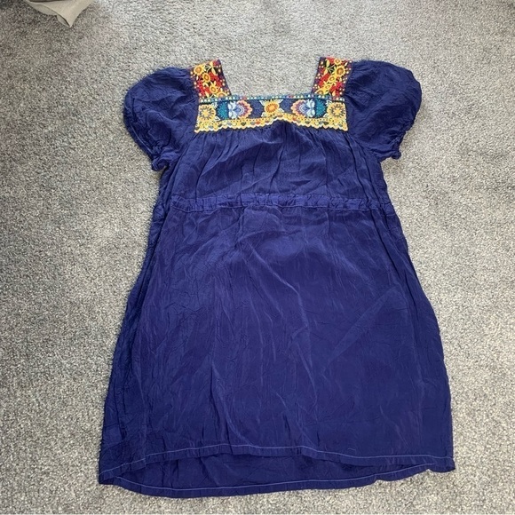 Johnny Was embroidered cap sleeve cinched waist mini dress - Picture 6 of 10